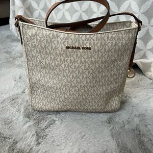 Michael Kors Beige Signature Tote Bag